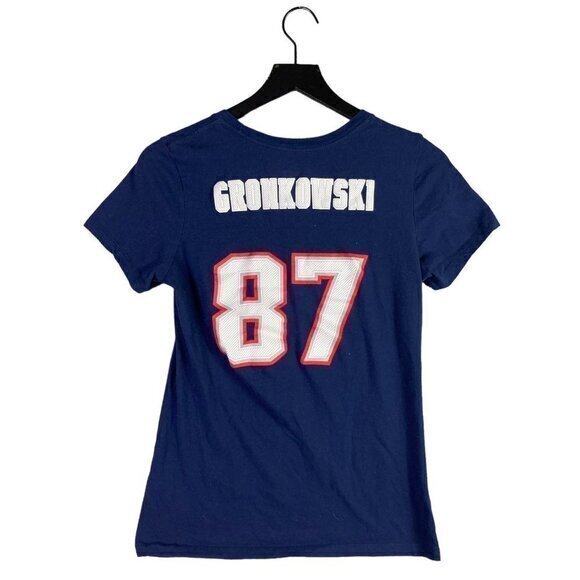 Majestic New England Patriots Juniors Shirt Jr Large Football Growkowski Blue - Picture 1 of 9